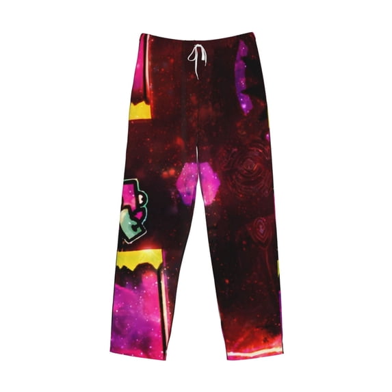 Lsque Geometry Dash Print Men's Pajama Pants, Lounge Pant - Comfortable Home Wear,Elastic Waistband, Stylish Design-XX-Large