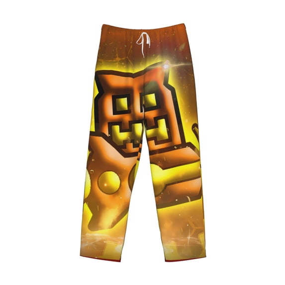 Lsque Geometry Dash Print Men's Pajama Pants, Lounge Pant - Comfortable Home Wear,Elastic Waistband, Stylish Design-XX-Large