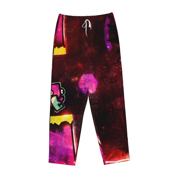 Lsque Geometry Dash Print Women's Pajama Pants, Lounge Pant - Comfortable Home Wear,Elastic Waistband, Stylish Design-Medium