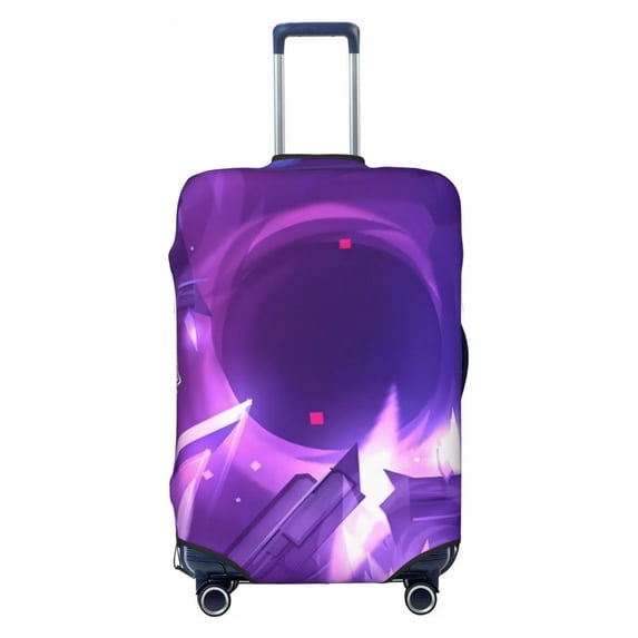 Lsque Geometry Dash Printed Luggage Cover, Travel Luggage Protector,Scratch and Dirt Resistant, Fits 18-32 Inch Luggage - Small