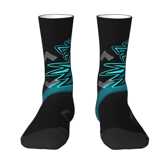 Lsque Geometry Dash Printed Men's Crew Socks, Soft Durable Breathable Moisture-Wicking with Odor Control Cotton socks