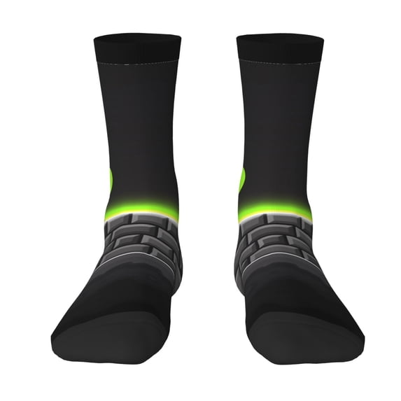 Lsque Geometry Dash Printed Men's Crew Socks, Soft Durable Breathable Moisture-Wicking with Odor Control Cotton socks