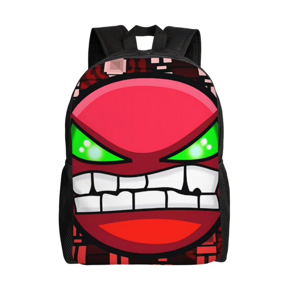 Lsque Geometry Dash Travel Laptop Backpack, Business Slim Sturdy Laptops Backpack, Water Resistant College School Computer Bag Gift for Men & Women Fits 15.6 Inch Notebook