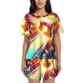 thumbnail image 1 of Lsque Geometry Dash Women's Short-Sleeved Pajama Set - 2 Piece Soft and Lightweight Sleepwear Set-Large, 1 of 9