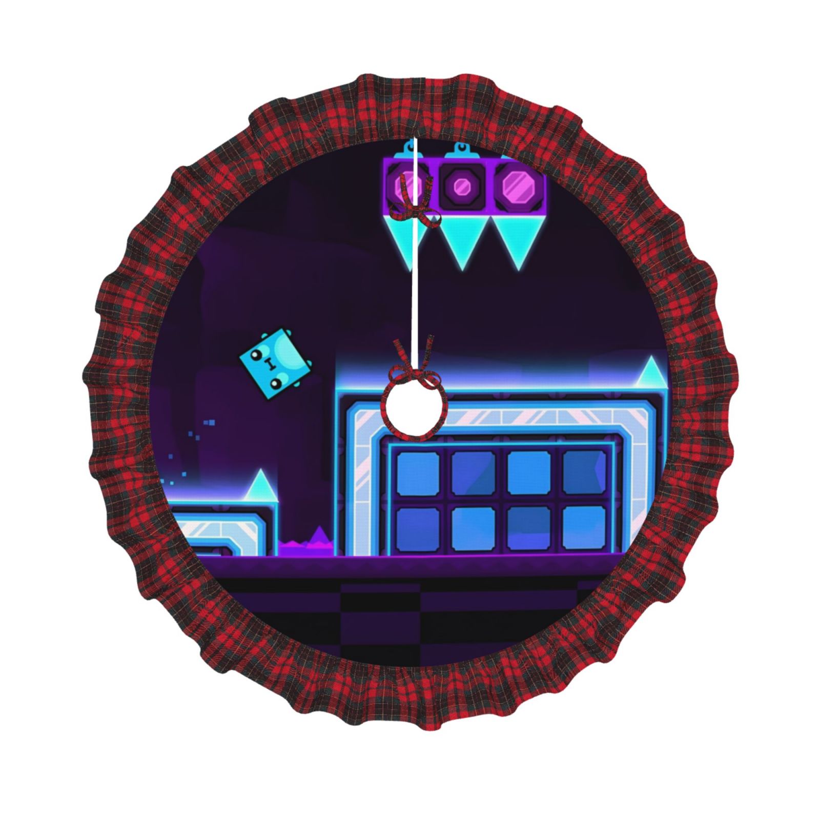 Tree Dash Lsque Geometry Dash for Christmas Tree Skirt, Merry Christmas Tree ...