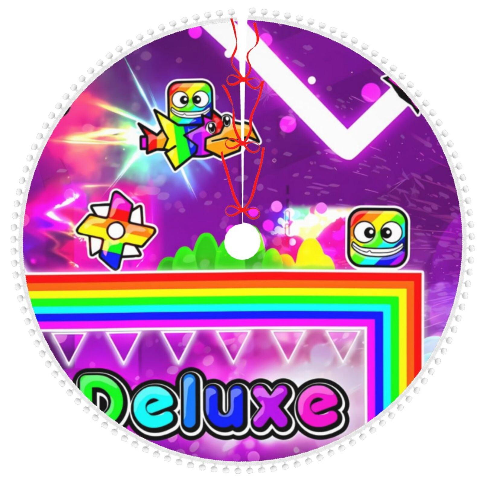 Tree Dash Lsque Geometry Dash for Christmas Tree Skirt with Ties , Christmas Tree ...