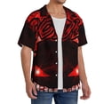 thumbnail image 1 of Lsque Geometry Dash print Men's Cuban Collar Short Sleeve Shirt Summer Beachwear Casual Button Down Fashionable Vacation Leisure Shirt-X-Large, 1 of 7