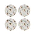 thumbnail image 1 of Lsque German Shepherd Dog Pattern 4" Drink Coasters Set of 4, PVC Leather Absorbent Coasters, Table Coaster Set Decorative Coffee Cup Coasters Housewarming Gift -Round Shape, 1 of 1