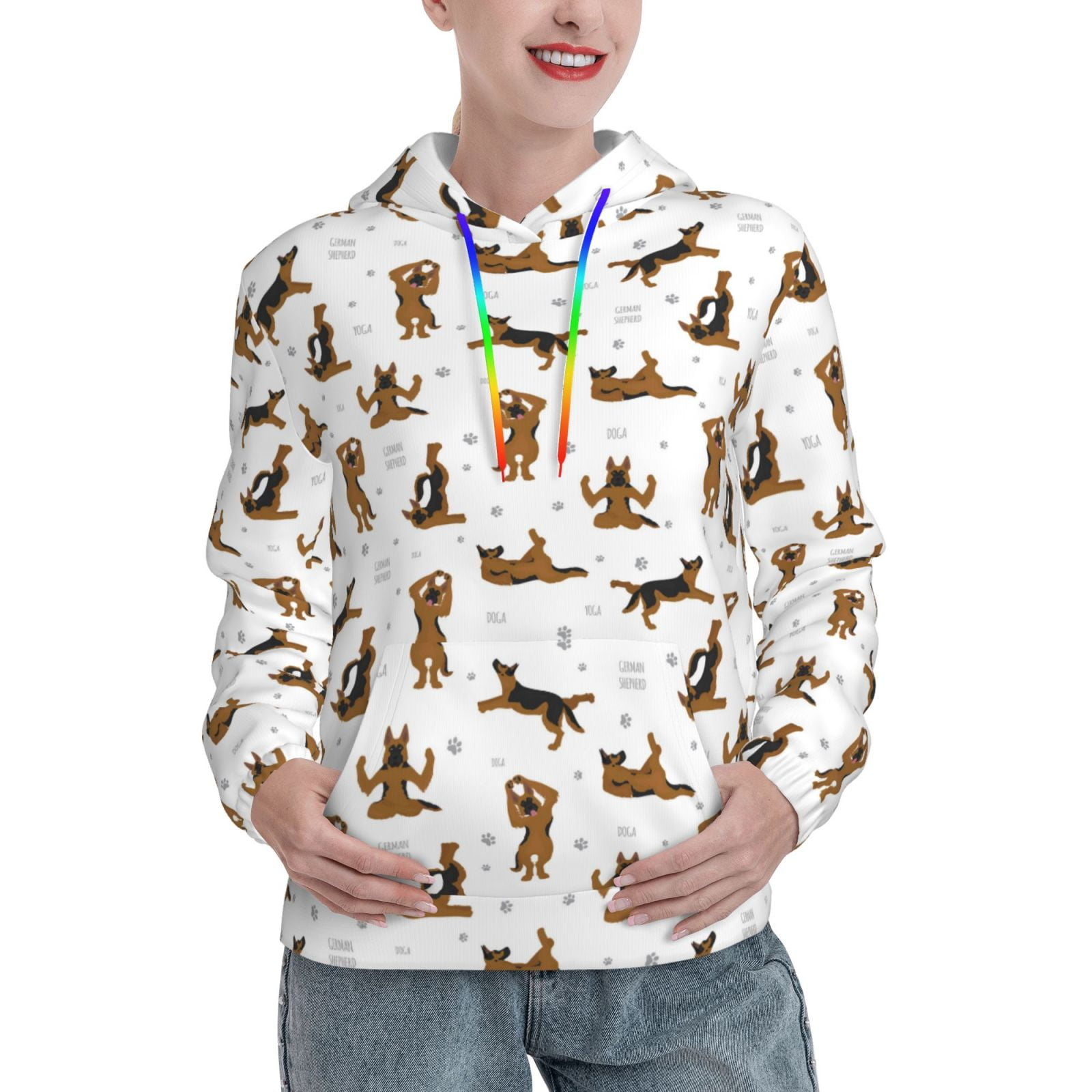 Golden Retriever Print Pattern Women Pullover Hoodie
