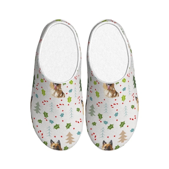 Lsque German Shepherd Dog Pattern Womens Comfort Cotton on Scuff With Memory Foam and Anti-skid Sole Slipper-37/38