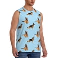 thumbnail image 1 of Lsque German Shepherd Dog Print Men's Cotton Blend Sleeveless Muscle Shirts (S-3XL)- Moisture Wicking, Odor Protection, UPF 30+,Small, 1 of 8