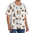 thumbnail image 1 of Lsque German Shepherd Dog print Men's Cuban Collar Short Sleeve Shirt Summer Beachwear Casual Button Down Fashionable Vacation Leisure Shirt-3X-Large, 1 of 7