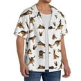 thumbnail image 1 of Lsque German Shepherd Dog print Men's Cuban Collar Short Sleeve Shirt Summer Beachwear Casual Button Down Fashionable Vacation Leisure Shirt-Small, 1 of 7