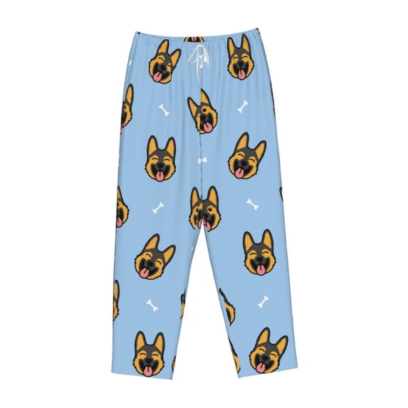 Lsque German Shepherd Puppy Print Women's Pajama Pants, Lounge Pant - Comfortable Home Wear,Elastic Waistband, Stylish Design-Small
