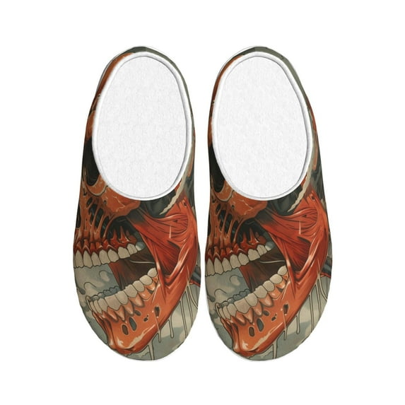 Lsque Gigantic Skull In Clouds Pattern Womens Comfort Cotton on Scuff With Memory Foam and Anti-skid Sole Slipper-39/40