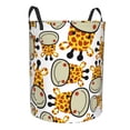 thumbnail image 1 of Lsque Giraffes Head pattern Laundry Hamper Basket, Tall Woven Rope Hamper Basket for Clothes, Lightweight Storage Basket, Collapsible Waterproof-Small, 1 of 8