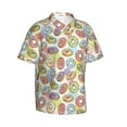 thumbnail image 1 of Lsque Glazed Donuts pattern Hawaiian Shirt for Men, Unisex Summer Beach Casual Short Sleeve Button Down Shirts-XX-Large, 1 of 9