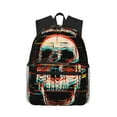 thumbnail image 1 of Lsque Glitch Screaming Skull Classic Casual Backpack - Large Capacity Water-Resistant Backpack for School, Work, Travel, and Outdoor Activities, 1 of 8