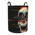 thumbnail image 1 of Lsque Glitch Screaming Skull pattern Laundry Hamper Basket, Tall Woven Rope Hamper Basket for Clothes, Lightweight Storage Basket, Collapsible Waterproof-Small, 1 of 8