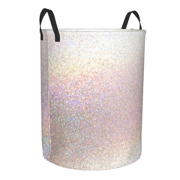 Lsque Glitter Light Pearl pattern Laundry Hamper Basket, Tall Woven Rope Hamper Basket for Clothes, Lightweight Storage Basket, Collapsible Waterproof-Medium