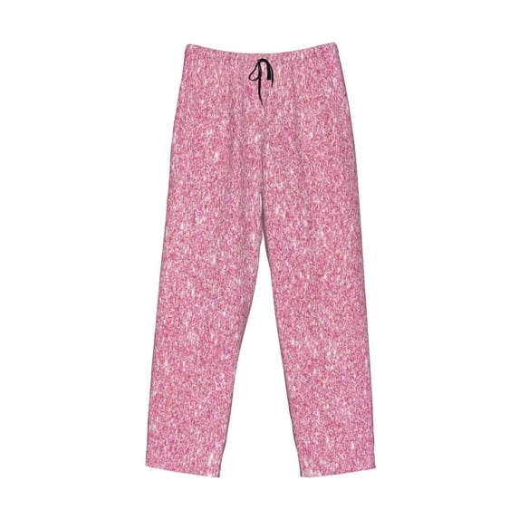 Lsque Glitter Pink Print Men's Pajama Pants, Lounge Pant - Comfortable Home Wear,Elastic Waistband, Stylish Design-Medium