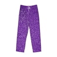 thumbnail image 1 of Lsque Glitter Purple Print Men's Pajama Pants, Lounge Pant - Comfortable Home Wear,Elastic Waistband, Stylish Design-Large, 1 of 9