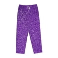thumbnail image 1 of Lsque Glitter Purple Print Women's Pajama Pants, Lounge Pant - Comfortable Home Wear,Elastic Waistband, Stylish Design-Large, 1 of 9