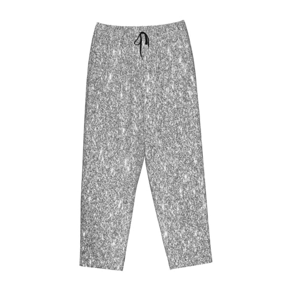 Lsque GlitterSilver Print Women's Pajama Pants, Lounge Pant - Comfortable Home Wear,Elastic Waistband, Stylish Design-Small