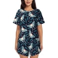 thumbnail image 1 of Lsque Glowing Butterfly Women's Short-Sleeved Pajama Set - 2 Piece Soft and Lightweight Sleepwear Set-3X-Large, 1 of 9