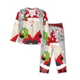 thumbnail image 1 of Lsque Gnome And Buffalo Plaid Pattern Long Sleeve Pajama Set for Women - Soft 2-Piece Sleepwear and Loungewear Set with Pockets, Comfy Nightwear-Small, 1 of 7
