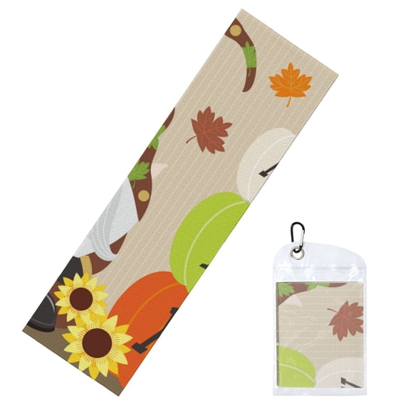 Lsque Gnome Happy Fall Printed Cooling Towel (40"x 12"), Ice Towel, Microfiber, Soft Breathable Chilly Towel for Yoga, Sport, Gym, Workout, Fitness, Running