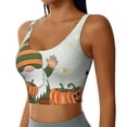 thumbnail image 1 of Lsque Gnome Holding A Pumpkin Printed Women'S Sports Bra, Compression, Moisture Wicking, High-Impact Sports Bra For Women,Supportive sports bra-X-Large, 1 of 9