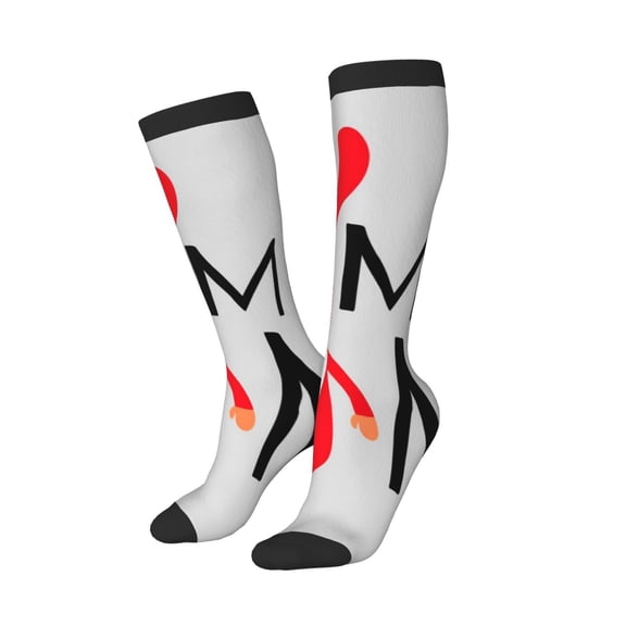 Lsque Gnome Home With A Cute Gnome Printed Crew Socks Men's Women's LightWeight Thin Casual Calf Socks ,Knee High Socks,Cotton Socks