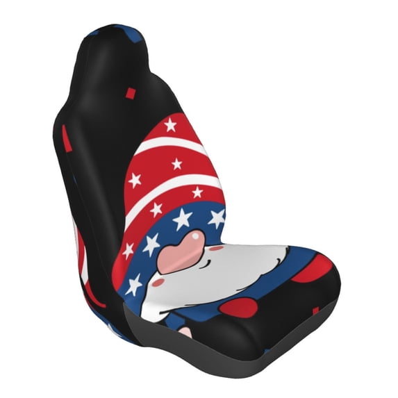 Lsque Gnome Independence Day Pattern Car Seat Covers for Front Seats , Waterproof Seat Covers for Cars, Sporty Front Seat Covers,Car Seat Cover Protector Front Seats