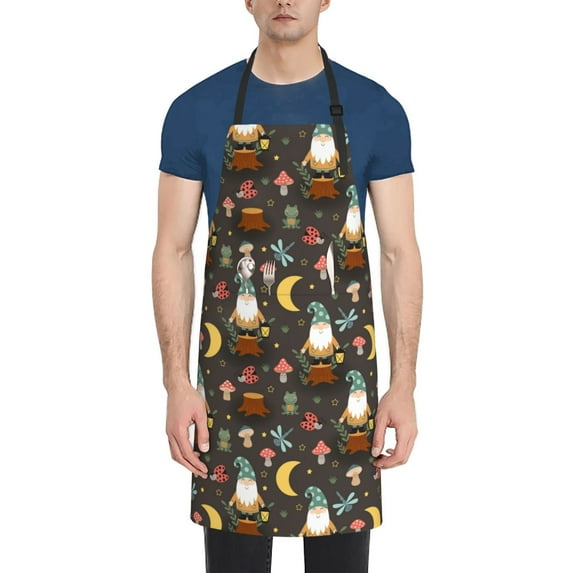 Lsque Gnome Insect Frog Waterproof Apron Chef Aprons for Men Heavy Duty Chemical Work Apron Extra Long Grilling Aprons with Adjustable Bib Apron