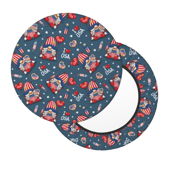 Lsque Gnome Love USA Round Bar chair cushion covers Velvet Fabric Premium Comfort Protects from Scratches and Stains for 14-17 Inch Chair- 12 inch