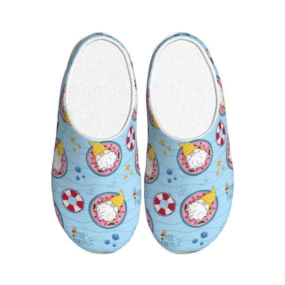 Lsque Gnome On A Watermelon Mattress In The Pool Pattern Womens Comfort Cotton on Scuff With Memory Foam and Anti-skid Sole Slipper-39/40