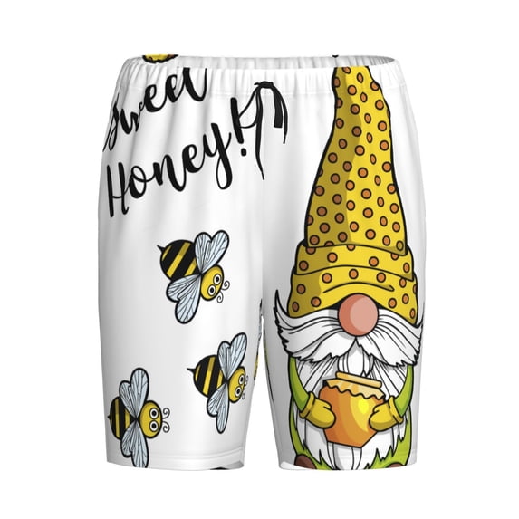 Lsque Gnome Sweet Honey Mens Sleep Pajama Shorts,Short Pajama Pants, Cotton Ultra-Soft Knit-XX-Large