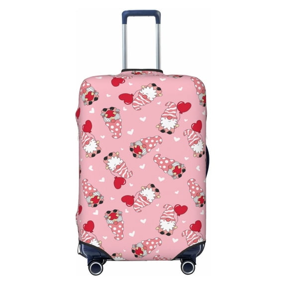 Lsque Gnome With Heart Printed Luggage Cover, Travel Luggage Protector,Scratch and Dirt Resistant, Fits 18-32 Inch Luggage - Large