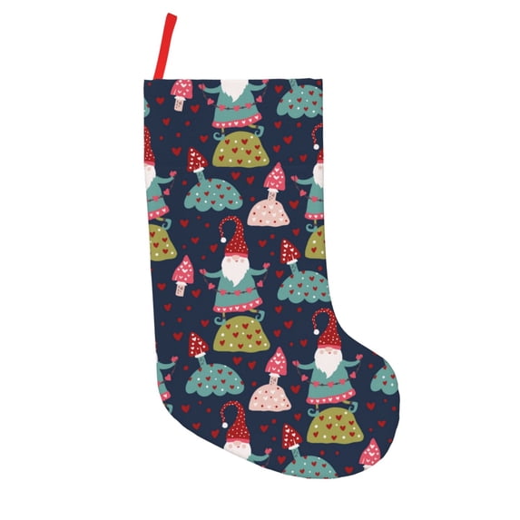 Lsque Gnome With Mushroom Pattern 18 Inch Christmas Stockings, Festive Holiday Stocking for Christmas Decorations Holiday Decor