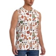 thumbnail image 1 of Lsque Gnomes And Autumn Leaves Print Men's Cotton Blend Sleeveless Muscle Shirts (S-3XL)- Moisture Wicking, Odor Protection, UPF 30+,3X-Large, 1 of 8
