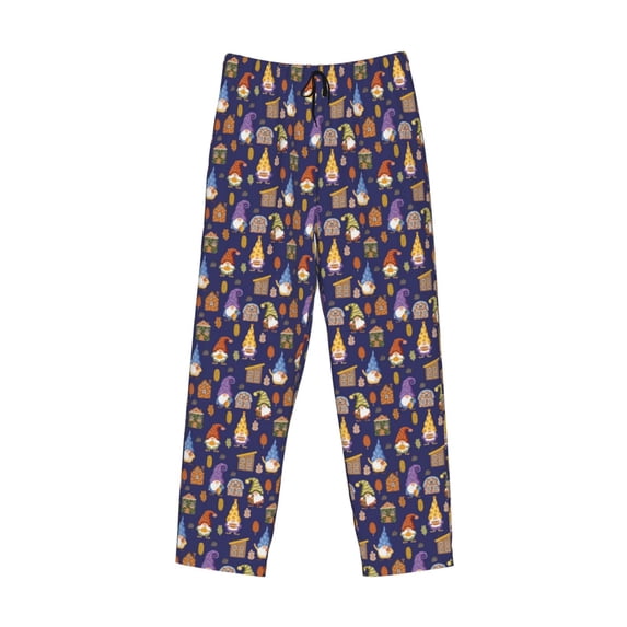 Lsque Gnomes And Houses Print Men's Pajama Pants, Lounge Pant - Comfortable Home Wear,Elastic Waistband, Stylish Design-Medium