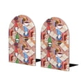 thumbnail image 1 of Lsque Gnomes Books Tea Cups Printed Wood Bookends,Non-Skid Bookend for Shelves,Heavy Duty Support Bookends,Non-Slip Foam Pads for Office, Home, and Library,1 Pair, 1 of 8