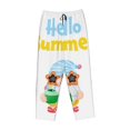 Lsque Gnomes Summer Beach Print Women's Pajama Pants, Lounge Pant