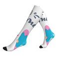 thumbnail image 1 of Lsque Gnomes Summer Pattern Sport Compression Socks for Men & Women 15-20 mmHg Knee High Nurse Pregnant Running Medical and Travel Athletic, 1 of 6