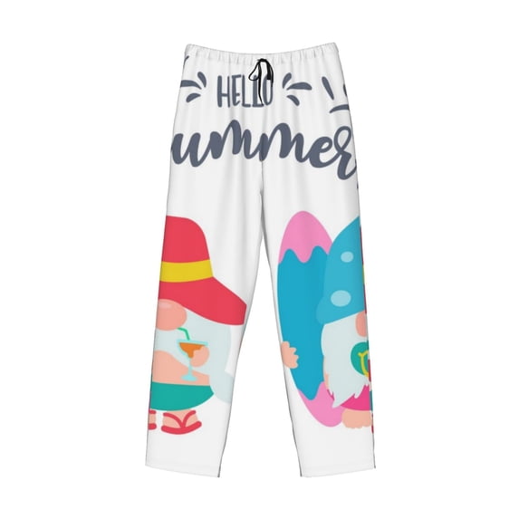 Lsque Gnomes Summer Print Men's Pajama Pants, Lounge Pant - Comfortable Home Wear,Elastic Waistband, Stylish Design-Medium