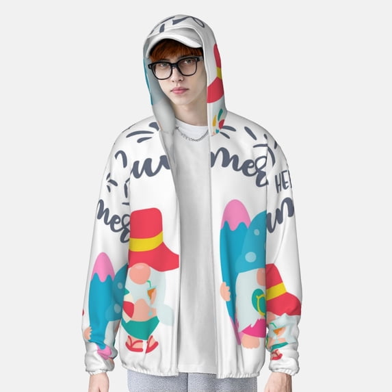 Lsque Gnomes Summer UPF 50+ Lightweight Sun Protection Men's Women's Long Sleeve Shirt, Hoodie Performance -Small