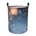 thumbnail image 1 of Lsque Gold And Blue Fireworks Pattern Laundry Hamper Basket, Tall Woven Rope Hamper Basket for Clothes, Lightweight Storage Basket, Collapsible Waterproof-Medium, 1 of 6