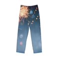 thumbnail image 1 of Lsque Gold And Blue Fireworks Print Men's Pajama Pants, Lounge Pant - Comfortable Home Wear,Elastic Waistband, Stylish Design-XX-Large, 1 of 9