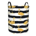 thumbnail image 1 of Lsque Gold Flamingo pattern Laundry Hamper Basket, Tall Woven Rope Hamper Basket for Clothes, Lightweight Storage Basket, Collapsible Waterproof-Small, 1 of 8